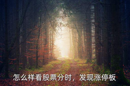 怎么樣看股票分時(shí)，發(fā)現(xiàn)漲停板