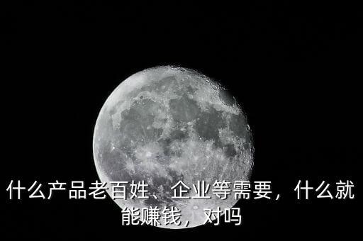 什么產(chǎn)品老百姓、企業(yè)等需要，什么就能賺錢，對嗎