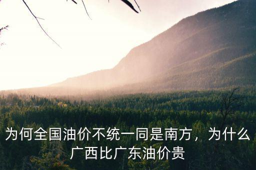 為何全國(guó)油價(jià)不統(tǒng)一同是南方，為什么廣西比廣東油價(jià)貴
