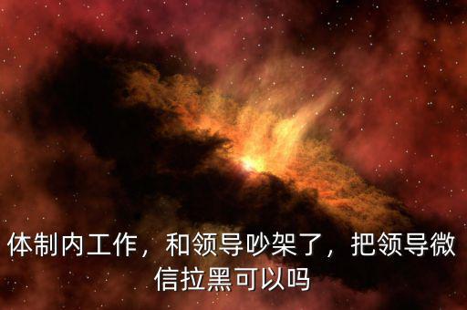 體制內(nèi)工作，和領(lǐng)導(dǎo)吵架了，把領(lǐng)導(dǎo)微信拉黑可以嗎