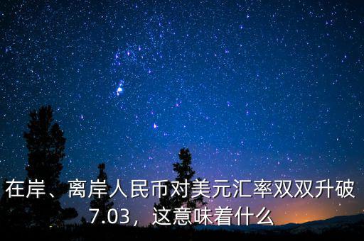 在岸、離岸人民幣對(duì)美元匯率雙雙升破7.03，這意味著什么