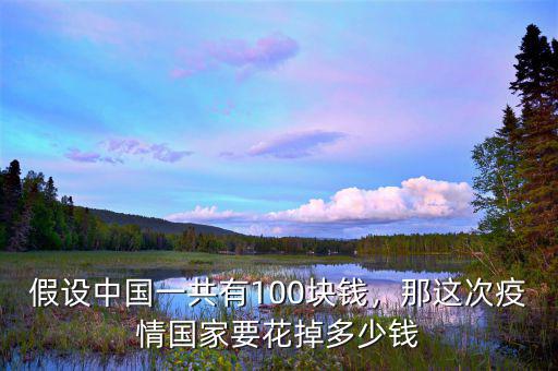 假設中國一共有100塊錢，那這次疫情國家要花掉多少錢