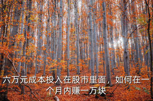 六萬元成本投入在股市里面，如何在一個月內(nèi)賺一萬塊