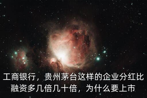 工商銀行，貴州茅臺這樣的企業(yè)分紅比融資多幾倍幾十倍，為什么要上市
