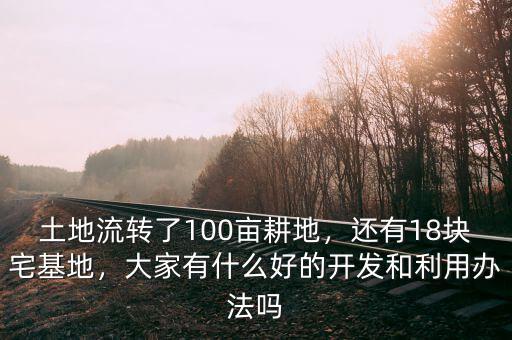 土地流轉(zhuǎn)了100畝耕地，還有18塊宅基地，大家有什么好的開發(fā)和利用辦法嗎
