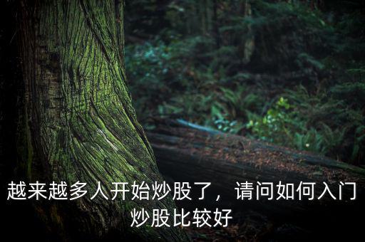 越來越多人開始炒股了，請問如何入門炒股比較好