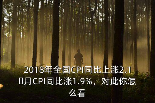 2018年全國CPI同比上漲2.1月CPI同比漲1.9%，對此你怎么看