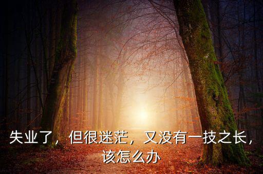 失業(yè)了，但很迷茫，又沒(méi)有一技之長(zhǎng)，該怎么辦