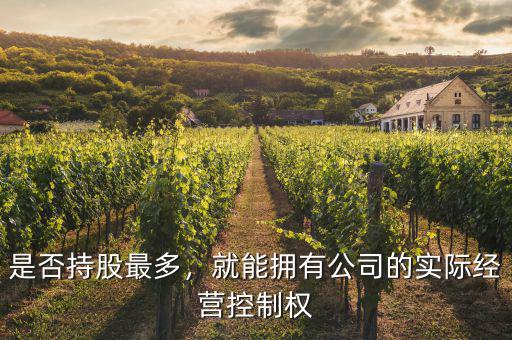 是否持股最多，就能擁有公司的實際經(jīng)營控制權