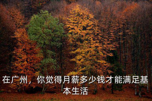 在廣州，你覺(jué)得月薪多少錢(qián)才能滿(mǎn)足基本生活