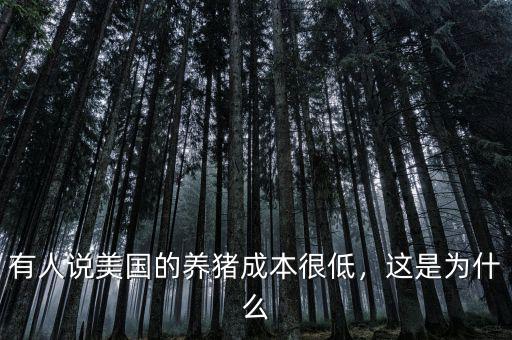 有人說(shuō)美國(guó)的養(yǎng)豬成本很低，這是為什么