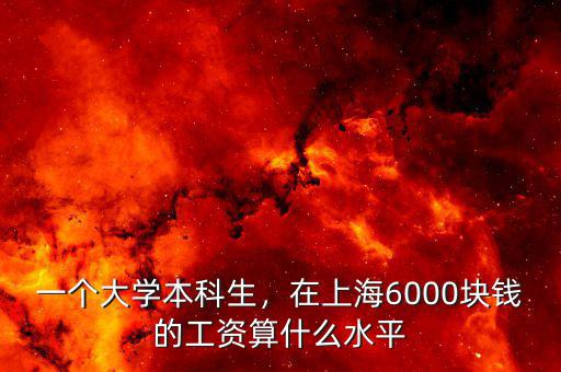 一個大學本科生，在上海6000塊錢的工資算什么水平