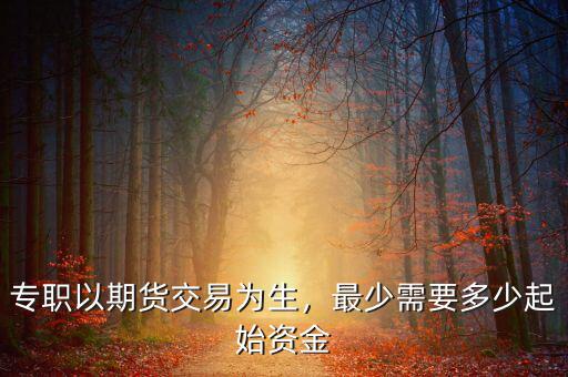專職以期貨交易為生，最少需要多少起始資金