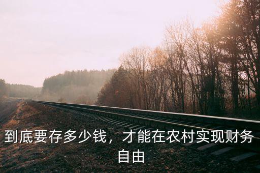 到底要存多少錢，才能在農(nóng)村實(shí)現(xiàn)財務(wù)自由