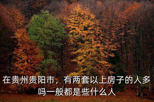 在貴州貴陽市，有兩套以上房子的人多嗎一般都是些什么人