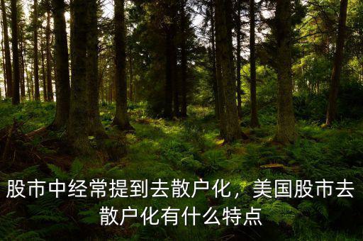 股市中經(jīng)常提到去散戶化，美國股市去散戶化有什么特點