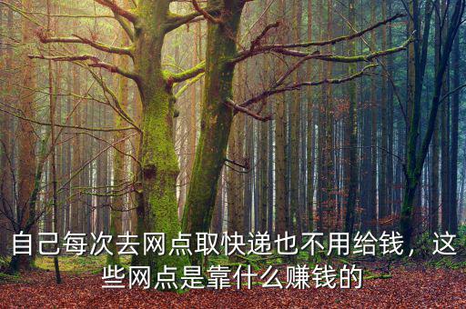 自己每次去網點取快遞也不用給錢，這些網點是靠什么賺錢的