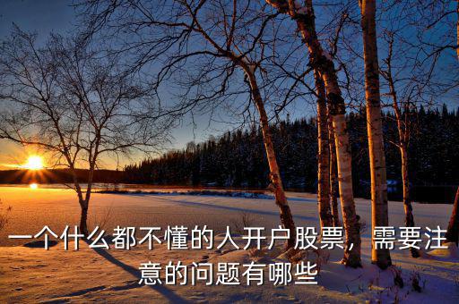 一個(gè)什么都不懂的人開戶股票，需要注意的問題有哪些