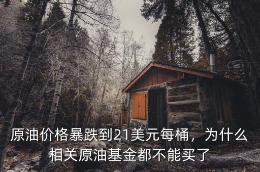 原油價(jià)格暴跌到21美元每桶，為什么相關(guān)原油基金都不能買了