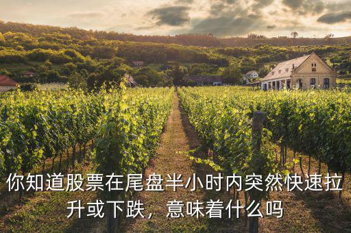 你知道股票在尾盤半小時(shí)內(nèi)突然快速拉升或下跌，意味著什么嗎