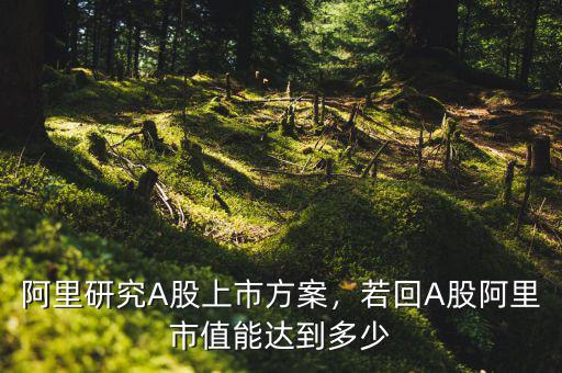 阿里研究A股上市方案，若回A股阿里市值能達(dá)到多少