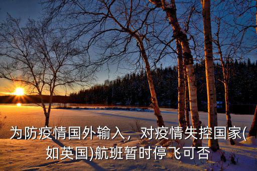 為防疫情國外輸入，對疫情失控國家(如英國)航班暫時停飛可否