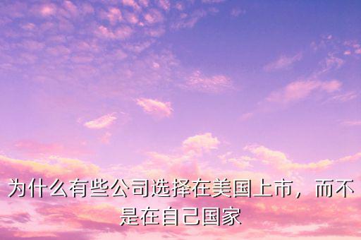 為什么有些公司選擇在美國(guó)上市，而不是在自己國(guó)家