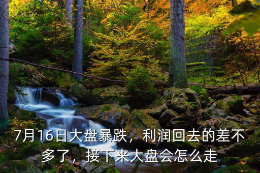 7月16日大盤暴跌，利潤回去的差不多了，接下來大盤會(huì)怎么走