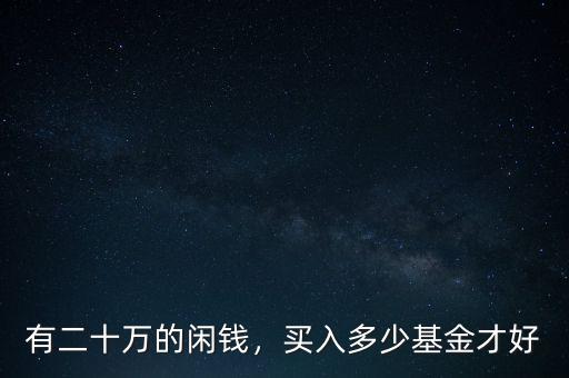 有二十萬的閑錢，買入多少基金才好