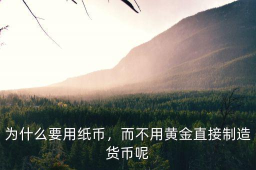 為什么要用紙幣，而不用黃金直接制造貨幣呢