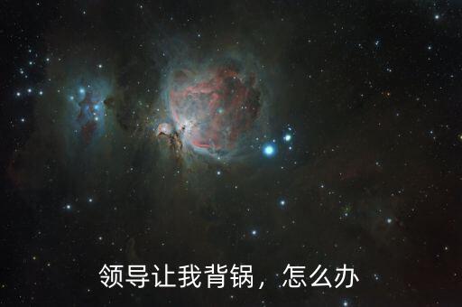 領(lǐng)導(dǎo)讓我背鍋，怎么辦