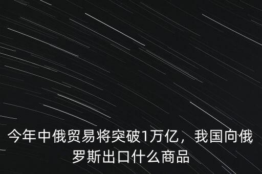 今年中俄貿(mào)易將突破1萬(wàn)億，我國(guó)向俄羅斯出口什么商品