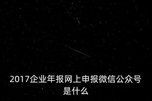 2017企業(yè)年報(bào)網(wǎng)上申報(bào)微信公眾號是什么