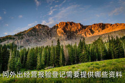 問外出經營報驗登記需要提供哪些資料
