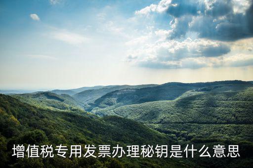 國稅密鑰是什么，增值稅專用發(fā)票辦理秘鑰是什么意思