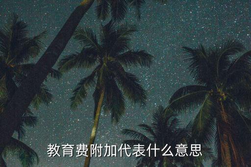 什么是教育稅附加費(fèi)，教育費(fèi)附加代表什么意思