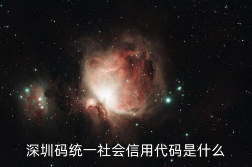 統(tǒng)一社會信用代碼是指什么不同，深圳碼統(tǒng)一社會信用代碼是什么