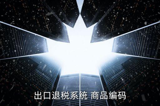 出口退稅服務(wù)平臺企業(yè)代碼是什么，想問一下出口退稅系統(tǒng)的商品代碼