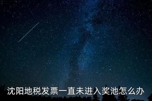 沈陽(yáng)地稅發(fā)票一直未進(jìn)入獎(jiǎng)池怎么辦