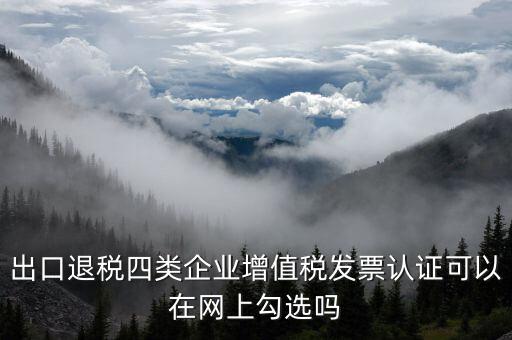 什么是出口四類企業(yè)，出口退稅四類企業(yè)增值稅發(fā)票認(rèn)證可以在網(wǎng)上勾選嗎