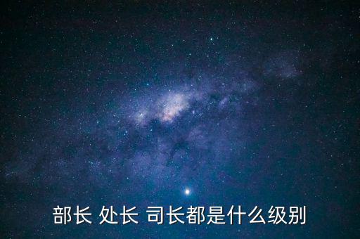 國稅總局處長什么級別，部長 處長 司長都是什么級別
