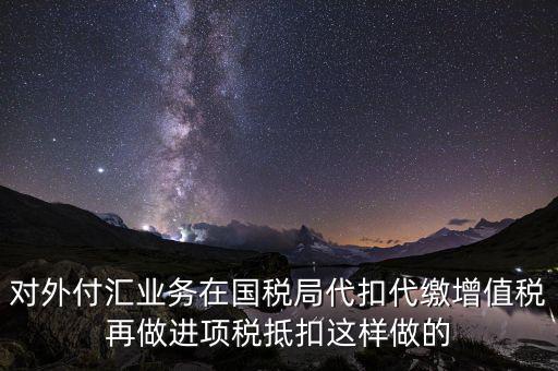 對外付匯業(yè)務在國稅局代扣代繳增值稅再做進項稅抵扣這樣做的