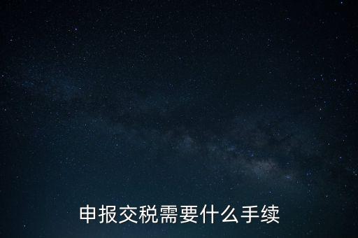 行業(yè)繳稅需要什么手續(xù)，申報(bào)交稅需要什么手續(xù)