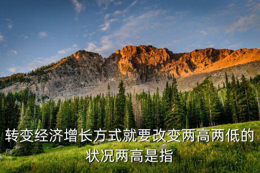 什么是兩提高兩降低，轉(zhuǎn)變經(jīng)濟(jì)增長(zhǎng)方式就要改變兩高兩低的狀況兩高是指