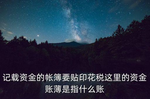 什么是資金賬簿，什么樣的賬簿屬于資金類賬簿