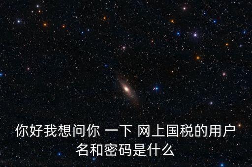 什么是電子稅務(wù)局密碼，你好我想問(wèn)你 一下 網(wǎng)上國(guó)稅的用戶名和密碼是什么