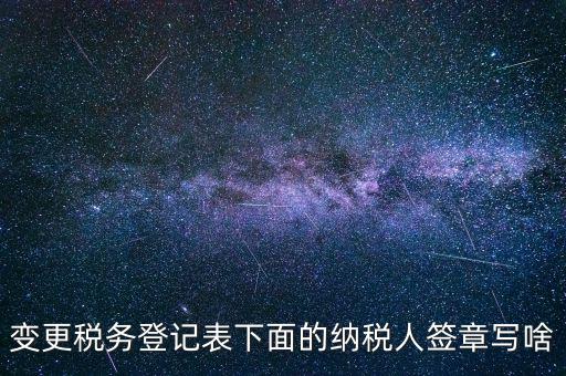 城建稅申報的納稅人簽章填什么，變更稅務(wù)登記表下面的納稅人簽章寫啥