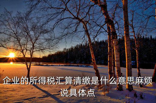年度匯算清繳什么意思，企業(yè)的所得稅匯算清繳是什么意思麻煩說(shuō)具體點(diǎn)