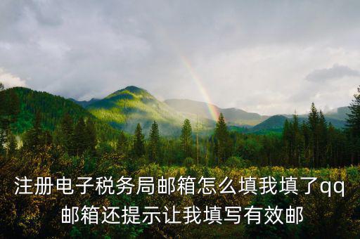 電子稅務(wù)局 是什么，注冊(cè)電子稅務(wù)局郵箱怎么填我填了qq 郵箱還提示讓我填寫(xiě)有效郵