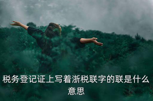 稅務(wù)全國聯(lián)網(wǎng)是什么意思，稅務(wù)登記證上寫著浙稅聯(lián)字的聯(lián)是什么意思